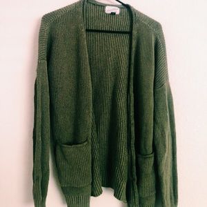 army green cardigan